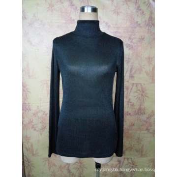 Fashion Slim Fitted Turtle Neck Custom Ladies and Girl Tops